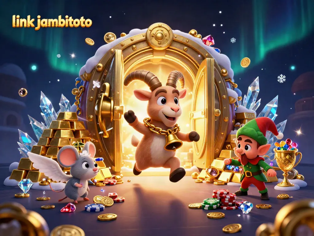 Experience the thrill of link jambitoto at a vibrant holiday casino with magical characters.