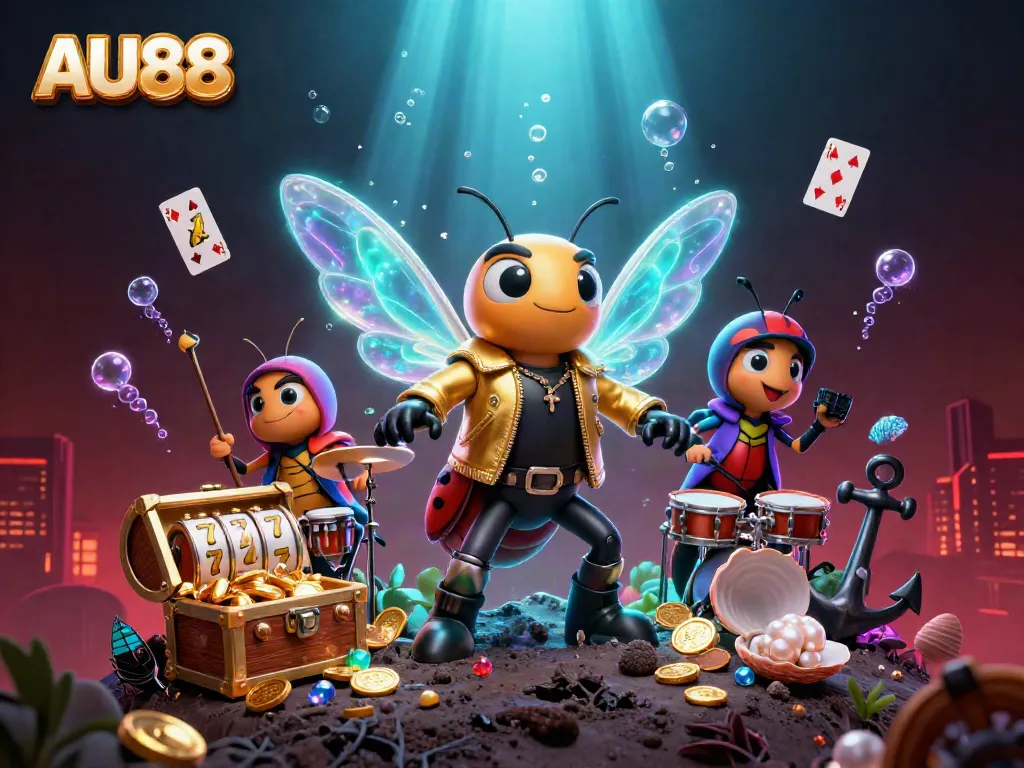 Engage with thrilling slots at AU88 featuring colorful characters and vibrant casino elements.