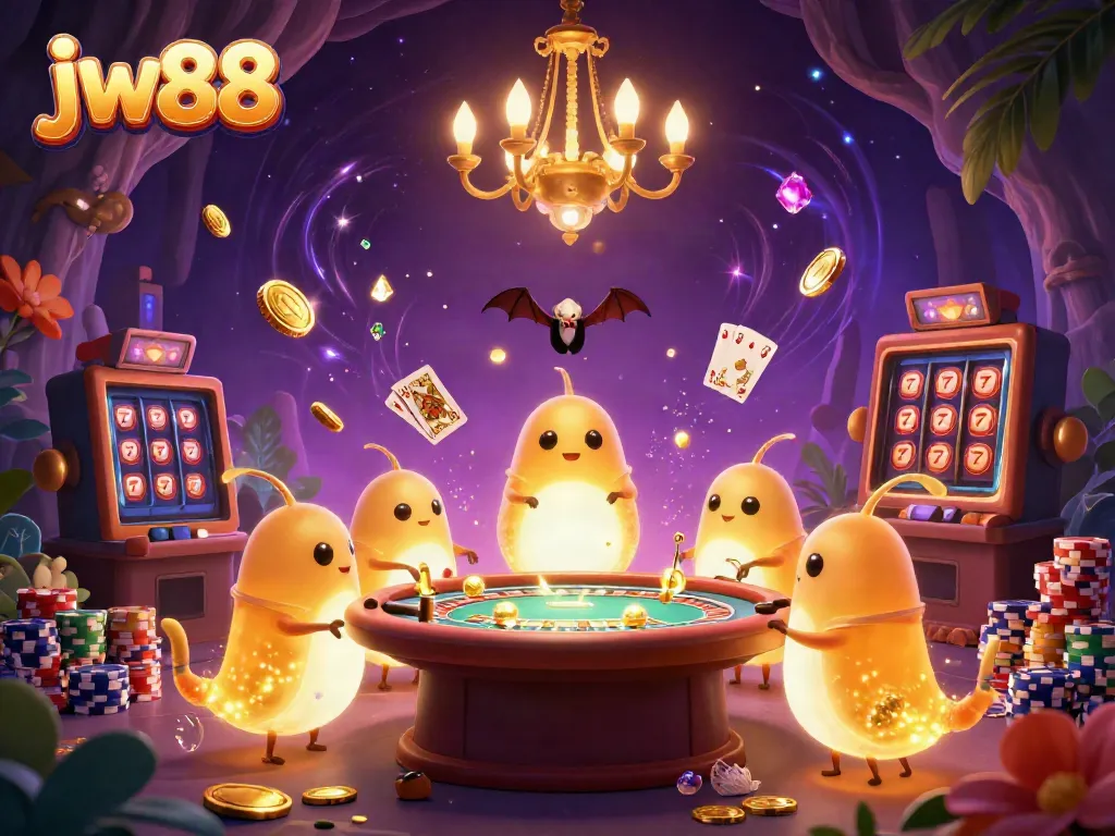 Winning at jw88 with glowing glowworms in a lively cave casino