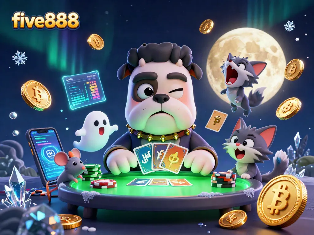 Engage in exciting gaming at five888 with a captivating 3D cartoon scene featuring unique characters.