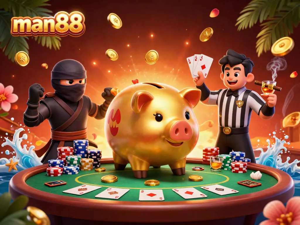 Experience thrilling moments with man88 as the golden piggy bank takes center stage in action-packed gaming.