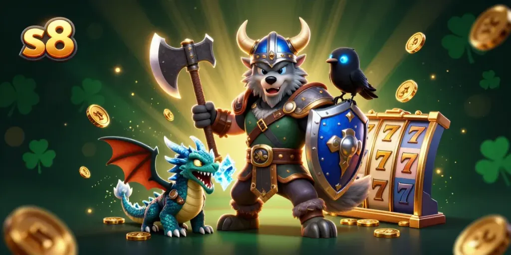 Experience the thrilling charm of the s8 online casino with captivating slot elements and vibrant characters.