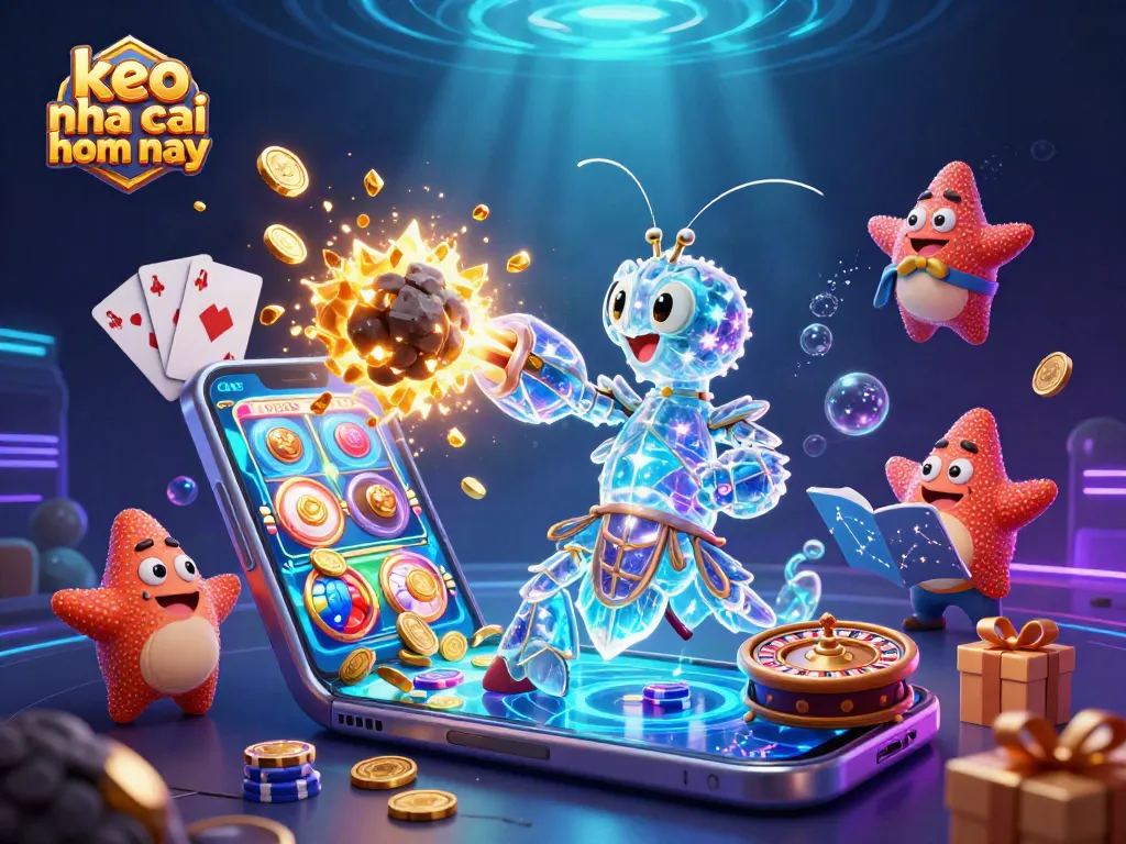 Engage with keo nha cai hom nay in a vibrant 3D animated gambling scene filled with excitement and dynamic casino elements.