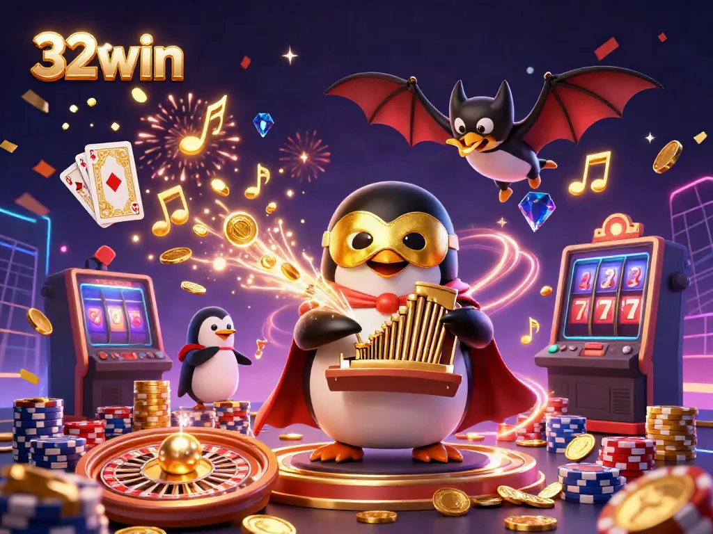 Experience thrilling wins at 32win Casino with dynamic games, golden coins, and engaging characters.
