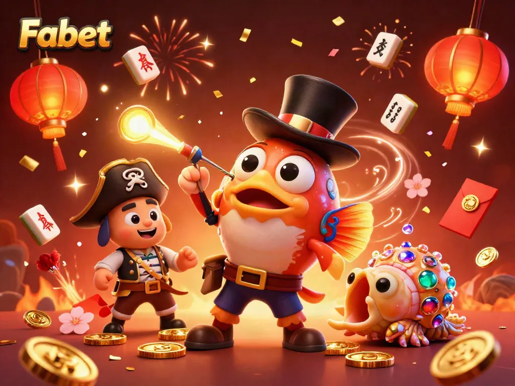 Experience Fabet's thrilling casino world with deep-sea characters and a vibrant gaming atmosphere.