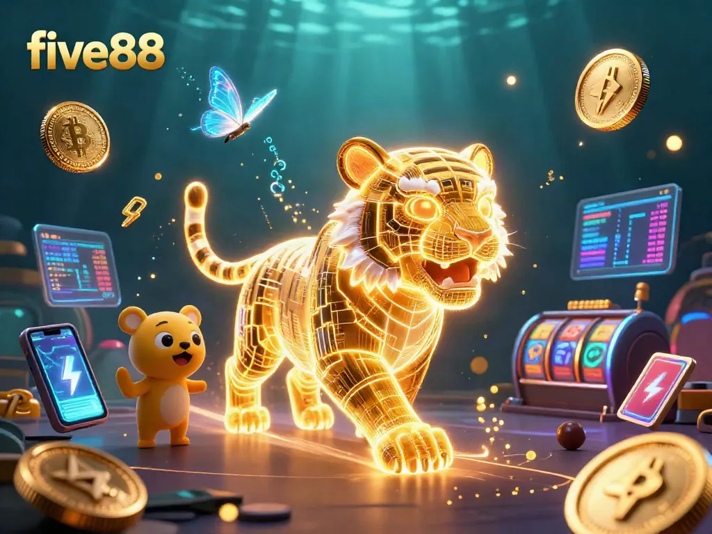 Experience exciting wins at five88 with a vibrant digital casino landscape showcasing captivating gaming elements.